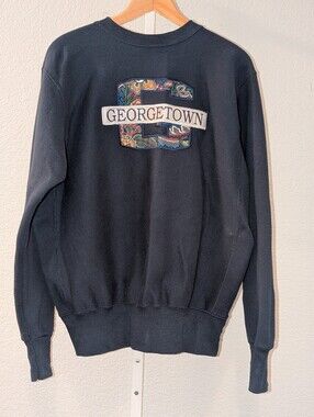 Vintage 90s Georgetown Hoyas Paisley Sweatshirt Large USA Made